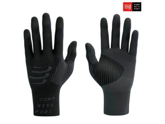 Compressport 3D Thermo Gloves Black – črne zimske tekaške rokavice