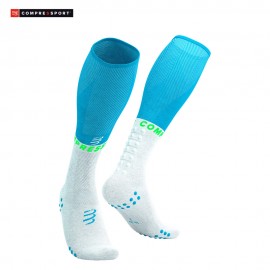 COMPRESSPORT Full Socks Oxygen Norse Blue / Neon Green kompresijske nogavice