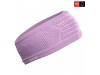 Široki naglavni trak Compressport Headband On/Off Orchid, 8,5 cm