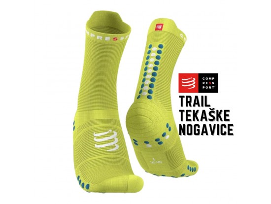 Compressport Nogavice PRO Racing V4.0 Trail lime