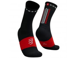 Compressport nogavice ULTRA TRAIL SOCKS V2 - črne/rdeče