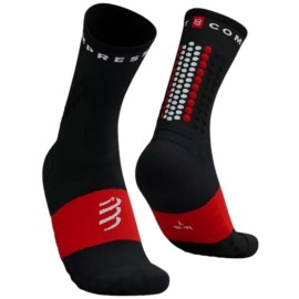 Compressport nogavice ULTRA TRAIL SOCKS V2 - črne/rdeče