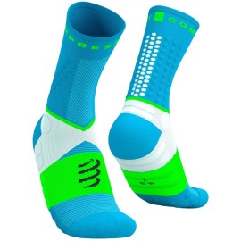 Compressport nogavice ULTRA TRAIL SOCKS V2 Norse - modre/neonsko zelene