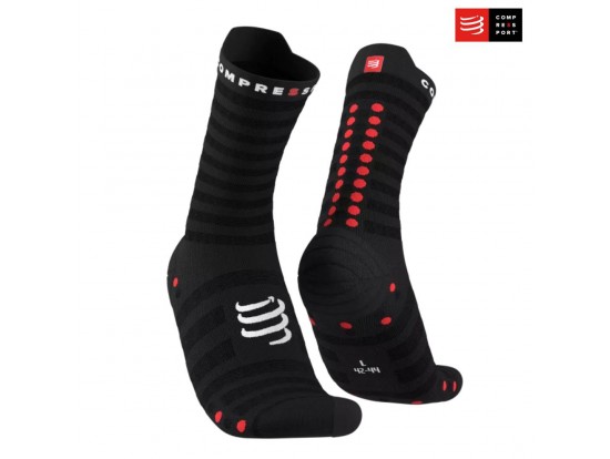 Compressport Pro Racing Socks V4 Ultralight – črno-rdeče nogavice