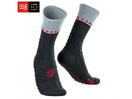 Compressport Pro Racing Socks Winter Trail – Black/Gray Violet zimske trail nogavice