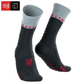 Compressport Pro Racing Socks Winter Trail – Black/Gray Violet zimske trail nogavice