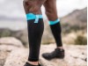 Compressport R2 Oxygen – kompresijski nogavčki črne z modro obrobo