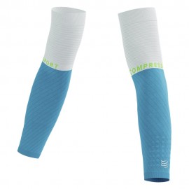 Compressport rokavčki ARMFORCE Wh/NB/NG - Norse Blue/Neon Green