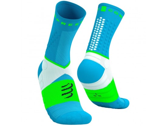 Compressport Ultra Trail Socks V2 – modro-zelene trail nogavice