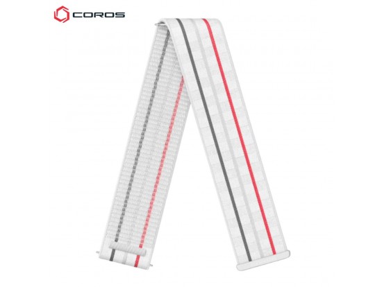 COROS 22 mm najlonski pašček v beli barvi, dolga izvedba Long