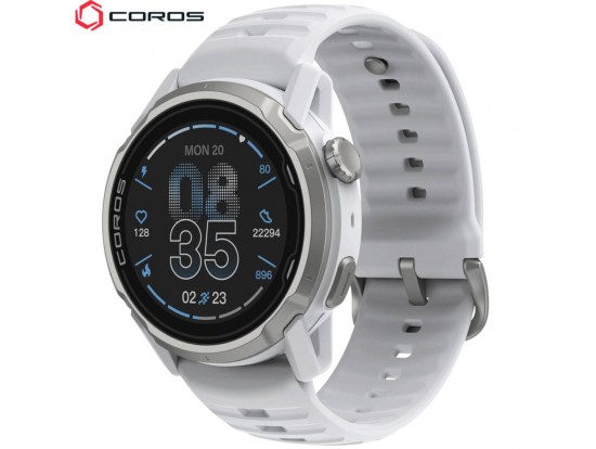 COROS APEX 4 46 mm – gorska GPS športna ura z globalnimi zemljevidi, dual-frequency GPS, safirnim steklom in titanom Bela