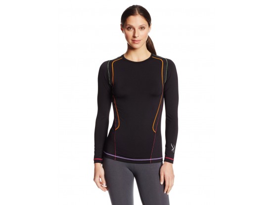 CW-X Kompresijska majica Ventilator Web - dolga črno mavrična