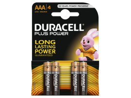 DURACELL PLUS POWER ALKALINE AAA BATTERIES 4 kosi
