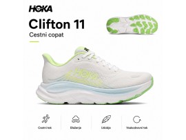 HOKA Clifton 11 FYZ ženski cestni tekaški copati – Frost / Neon Yuzu
