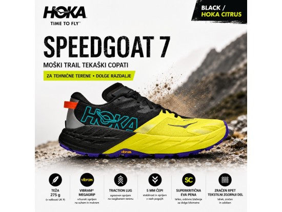 HOKA Speedgoat 7 BHK moški trail tekaški copati