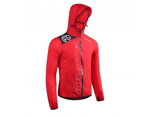 KINETIK SPORTS - DRAKE anorak, vetrovka za tek in pohodništvo UNISEX RED odprodaja -40%