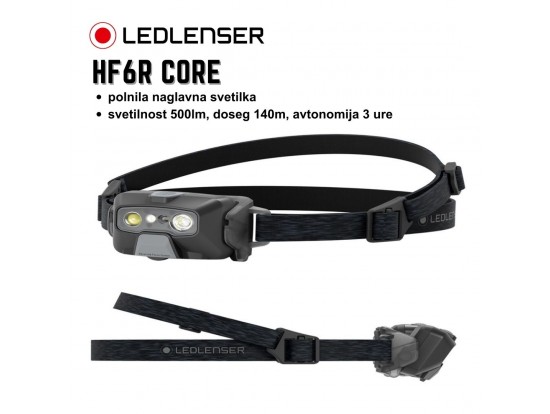 LED LENSER Naglavna polnilna svetilka HF6R CORE 500lm (max 800lm)