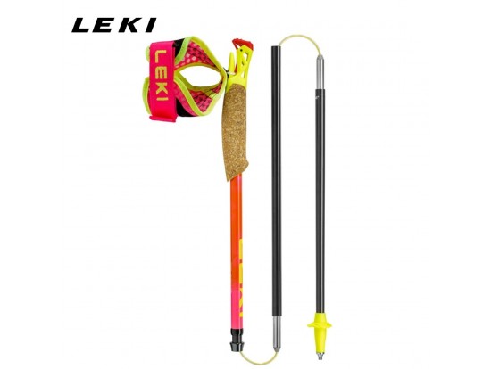 LEKI ULTRATRAIL FX.ONE SUPERLITE rozno-oranžne črne zložljive karbonske tekmovalno tekaške palice 