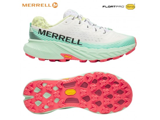 Ženski trail tekaški copati Merrell Agility Peak 5 v barvi White-Celadon