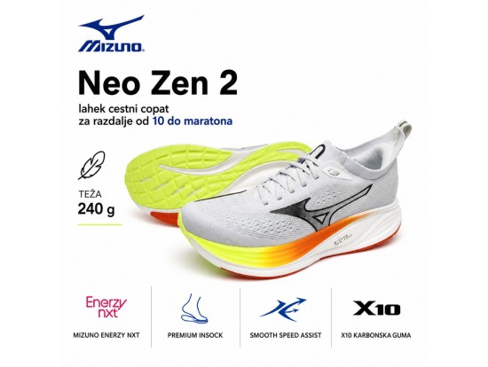 Mizuno NEO ZEN 2 - lahek cestni copat za maraton 240g odprodaja -25%