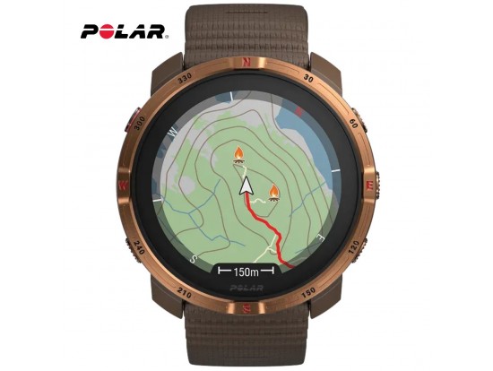 Polar GRIT X2 COPPER BROWN safirno steklo, AMOLED, zemljevid črni petek