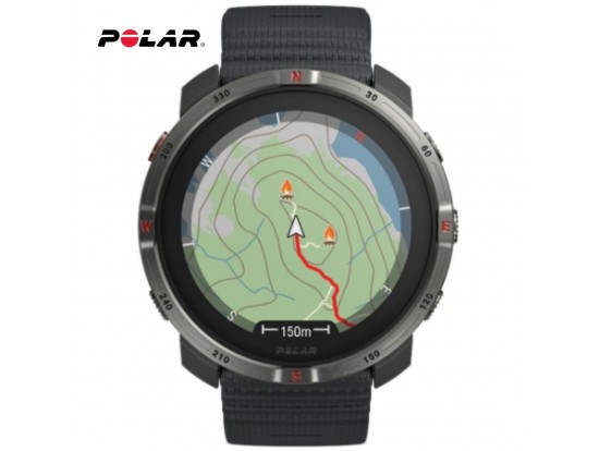 Polar GRIT X2 NIGHT BLACK safirno steklo, AMOLED, zemljevid črni petek
